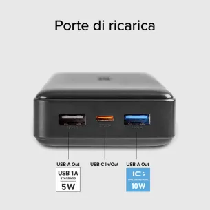 Power Bank SBS 20.000mAh 2xUSB 2.1A I.C. BLK