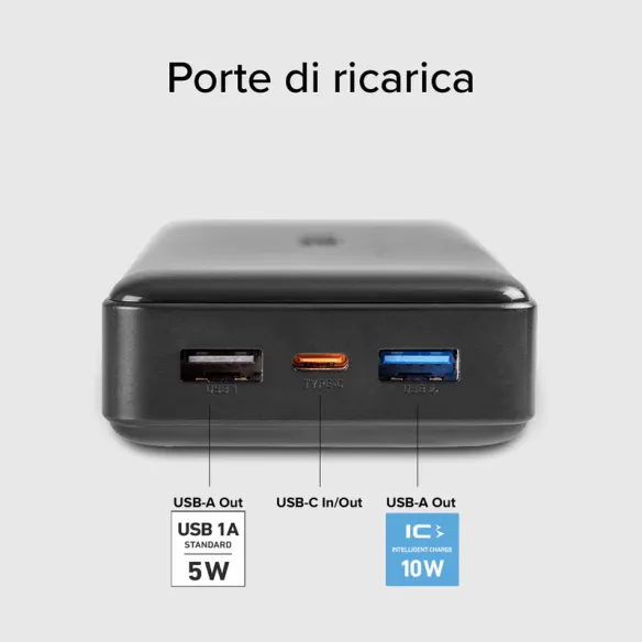 Power Bank SBS 20.000mAh 2xUSB 2.1A I.C. BLK