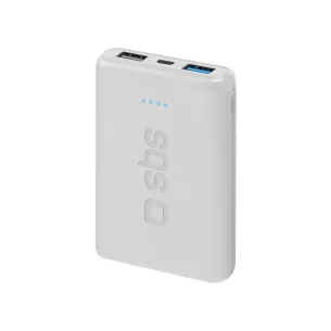 Power Bank SBS 5.000mAh 1USBA 1USBC IQ WHT SLIM 2