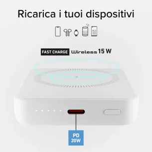 Power Bank SBS 5.000mAh PD 10W MAGSAFE WHT 2