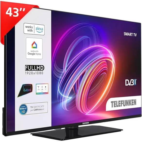 Televisore SMART TV TELEFUNKEN 43" FHD 200Hz
