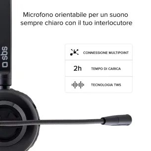 Cuffia mono Wireless Multipoint con microfono 2