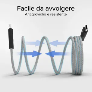 Cavo USB-C - USB-C con finitura magnetica, 1 metro 2