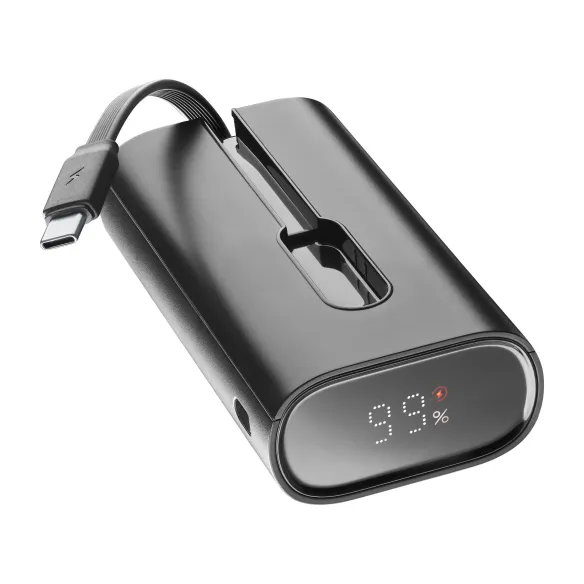 Power Bank 10000mAh con cavo USB-C integrato